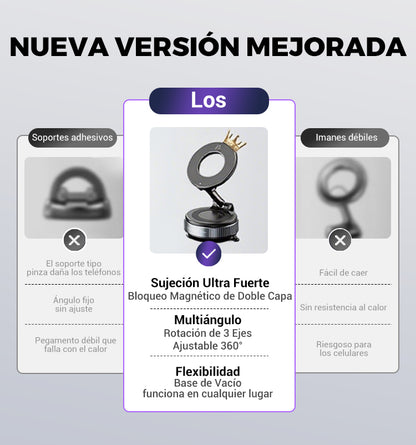 Soporte Magnético 360° con Ventosa – Fijación Súper Segura para Móvil