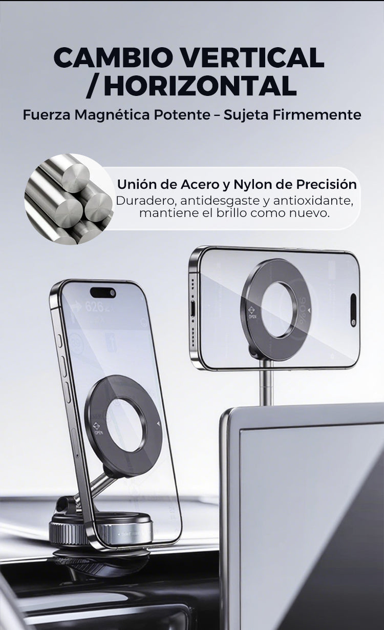 Soporte Magnético 360° con Ventosa – Fijación Súper Segura para Móvil