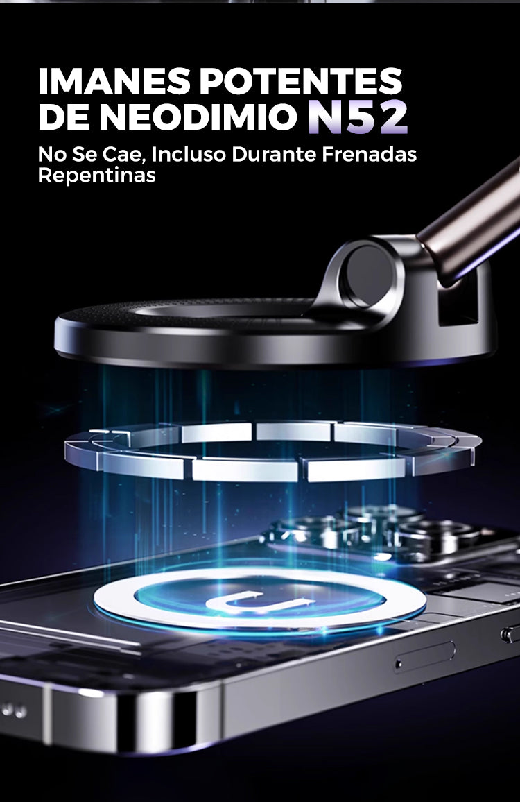 Soporte Magnético 360° con Ventosa – Fijación Súper Segura para Móvil