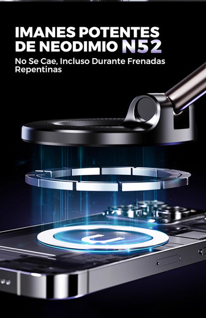 Soporte Magnético 360° con Ventosa – Fijación Súper Segura para Móvil