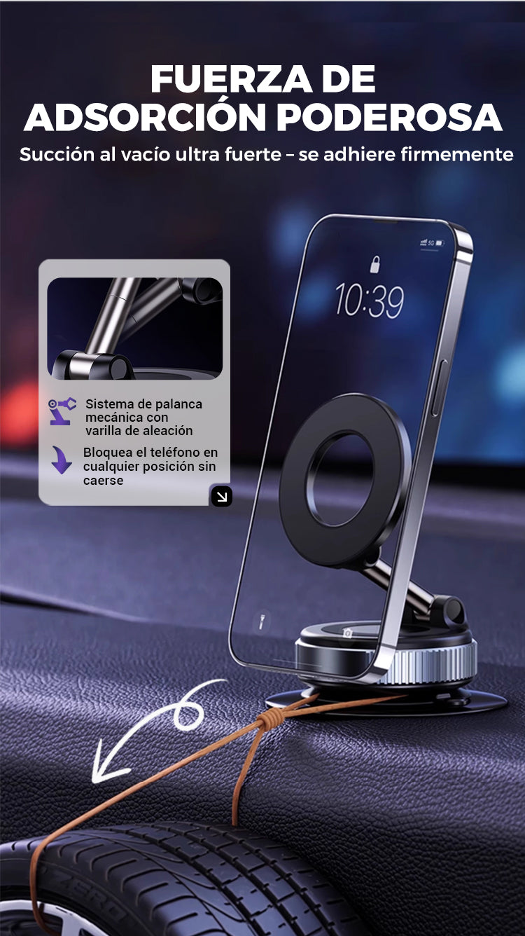 Soporte Magnético 360° con Ventosa – Fijación Súper Segura para Móvil