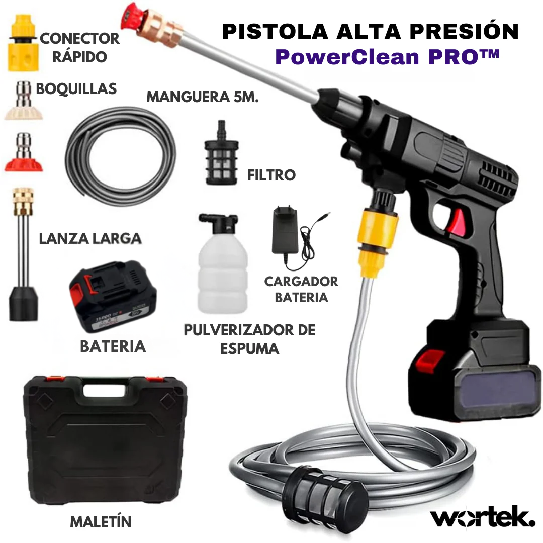 PowerClean PRO™ - Pistola de Alta Presión para Limpieza