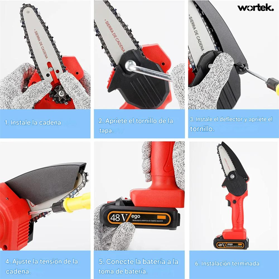 Motosierra de Mano Eléctrica | Batería 48V + Maletin GRATIS