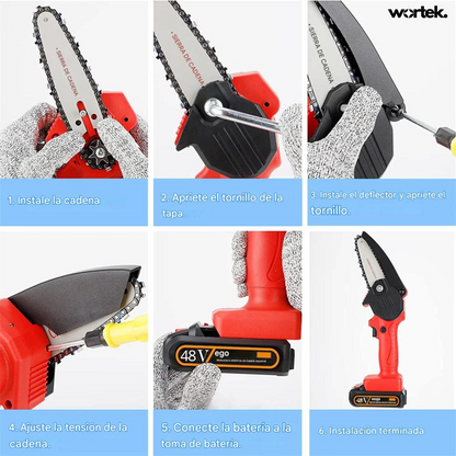 Motosierra de Mano Eléctrica | Batería 48V + Maletin GRATIS