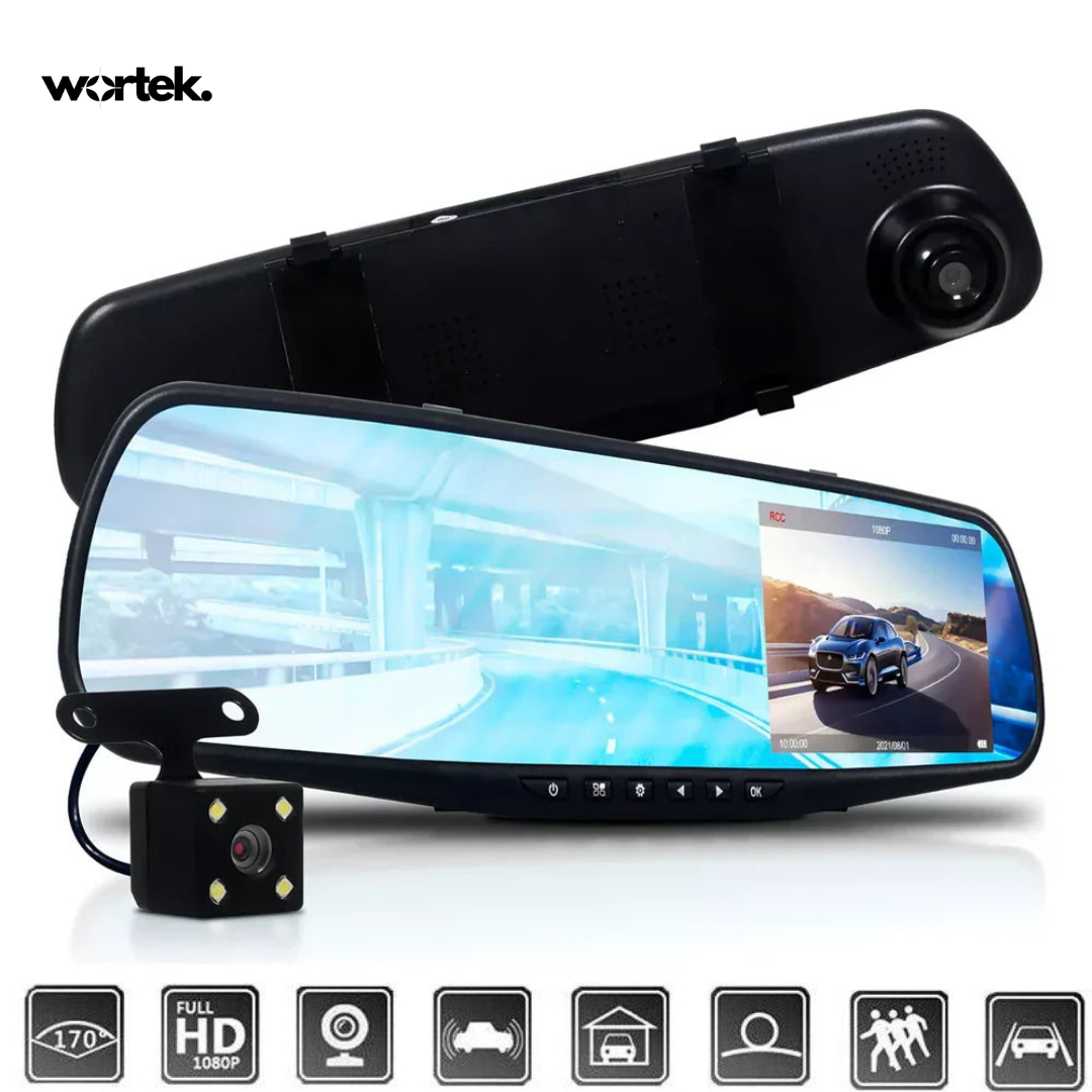 Espejo Retrovisor ClearView Full HD™ con Cámara Trasera - Visión y Seguridad Total - Wortek