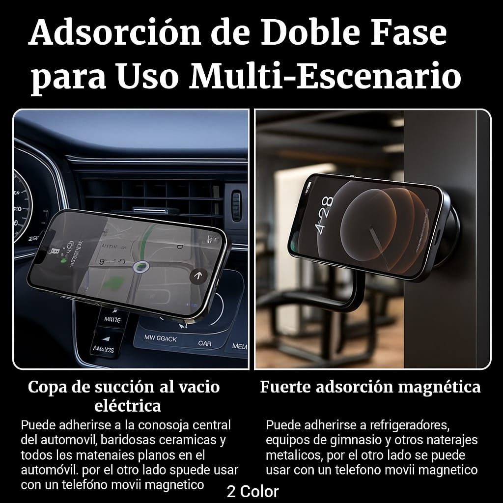 Soporte Magnético 360° con Ventosa – Fijación Súper Segura para Móvil