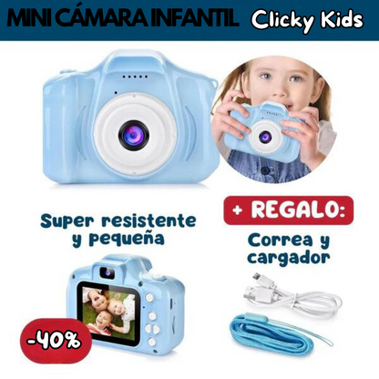 Mini Cámara Infantil "Clicky Kids" con Pantalla de 2 Pulgadas