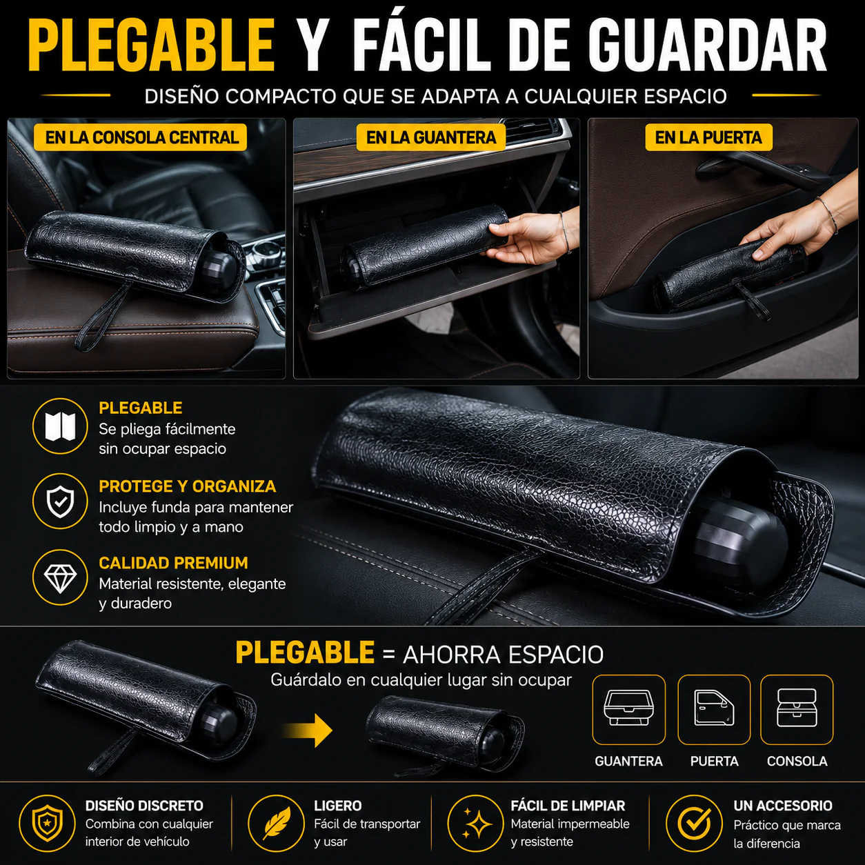 SombraDrive™ – Parasol Plegable para Coche tipo Paraguas